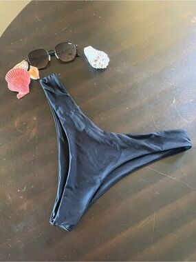 l*space Black Bikini Bottom - Minimal High-Cut Swim Brief